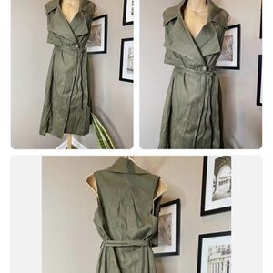 Anthropologie Hollis Tie-Front Trench Vest Size 2x